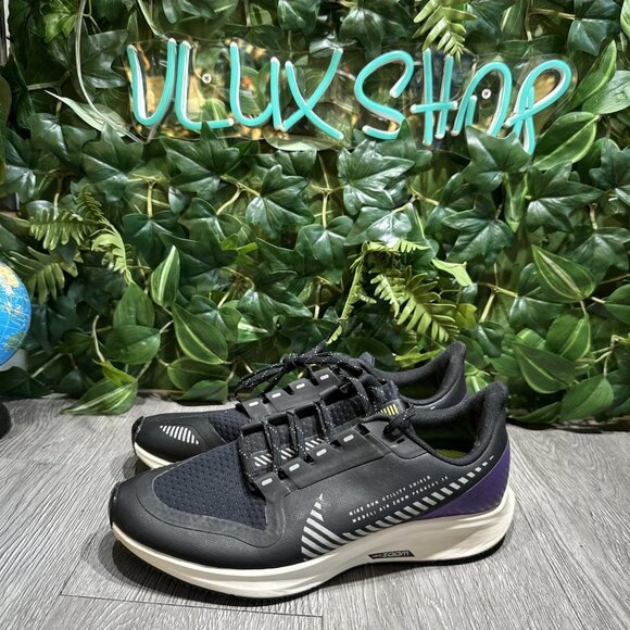 Nike Womens Air Zoom Pegasus 36 Shield AQ8006-002 Black Running Shoes Size 8.5 - Picture 4 of 10